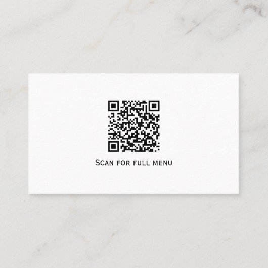 Schwarz-Weiß-Artichow Farm to Table Restaurant Telefonnummerkarte (Rückseite)