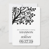 Schwarz-Weiß-Aspen-Baum-Hochzeit Save The Date (Vorderseite)