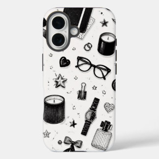 Schwarz-weiß-ästhetische Handyhülle iPhone 16 Hülle