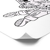 Schwarz-Weiß-Astronauten-Teenager Poster (Ecke)