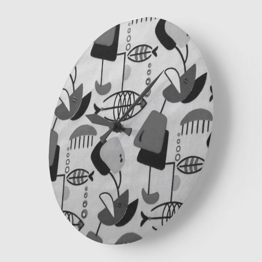 Schwarz-Weiß-Atompatten-Acrylwand Große Wanduhr (Winkel)