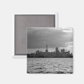 Schwarz-Weiß-Auckland Skyline Magnet (Vorderseite/Rückseite)