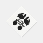 Schwarz-Weiß-Aufdruck "Sei, wo deine Füße sind" Serviette (Ecke)