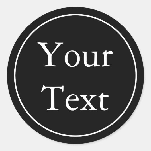 Schwarz-Weiß-Aufkleber oder Etiketten mit benutzer Runder Aufkleber (Vorderseite)