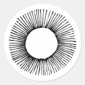 Schwarz-Weiß-Aufkleber Runder Aufkleber (Vorderseite)