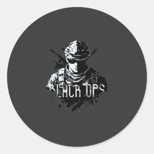 Schwarz-weiß Aufkleber The Black Ops