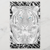 Schwarz-Weiß-Augen-Tiger-Design Briefpapier (Vorderseite)