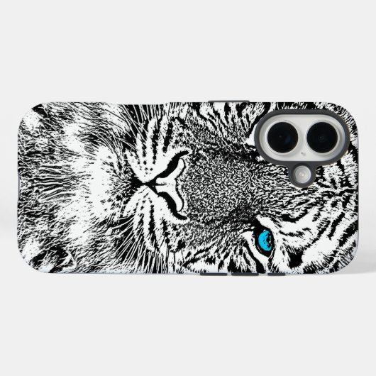 Schwarz-Weiß-Augen-Tiger-Design Case-Mate iPhone Hülle (Rückseite (Horizontal))