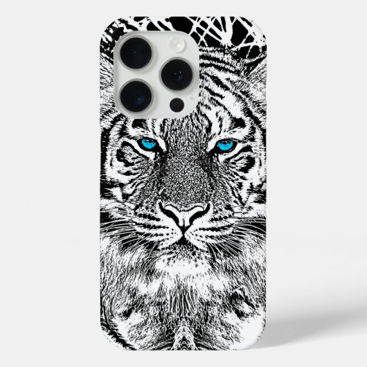 Schwarz-Weiß-Augen-Tiger-Design Case-Mate iPhone Hülle (Rückseite)