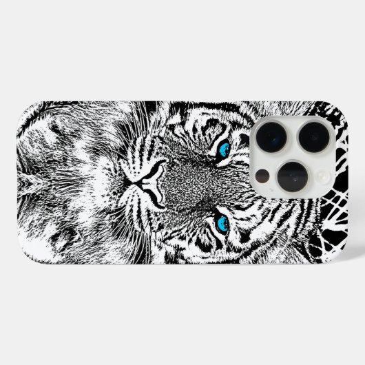 Schwarz-Weiß-Augen-Tiger-Design Case-Mate iPhone Hülle (Rückseite (Horizontal))