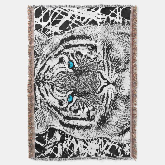 Schwarz-Weiß-Augen-Tiger-Design Decke (Vorderseite Vertikal)