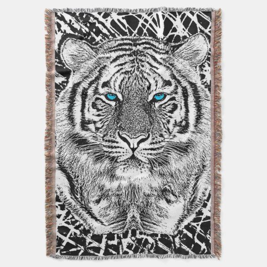 Schwarz-Weiß-Augen-Tiger-Design Decke (Vorderseite Vertikal)
