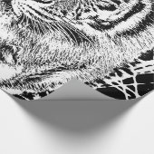 Schwarz-Weiß-Augen-Tiger-Design Geschenkpapier (Ecke)