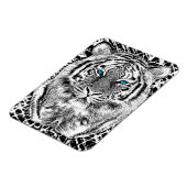 Schwarz-Weiß-Augen-Tiger-Design Magnet (Linke Seite)