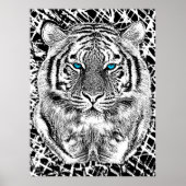 Schwarz-Weiß-Augen-Tiger-Design Poster (Vorne)