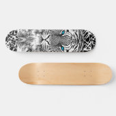 Schwarz-Weiß-Augen-Tiger-Design Skateboard (Horizontal)