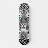 Schwarz-Weiß-Augen-Tiger-Design Skateboard (Vorne)