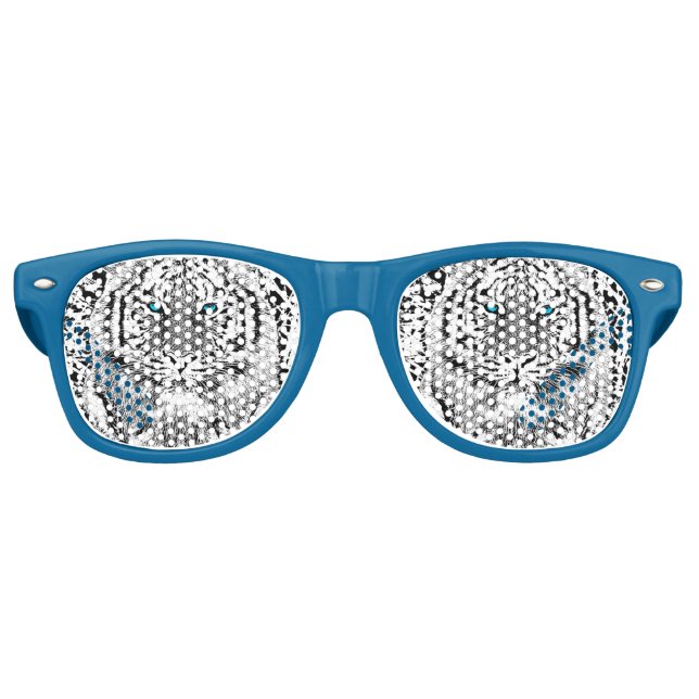 Schwarz-Weiß-Augen-Tiger-Design Sonnenbrille (Vorderseite)
