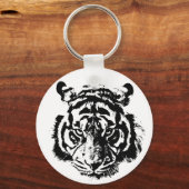 Schwarz-Weiß-Augen von Tiger Schlüsselanhänger (Vorderseite)