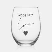 Schwarz-Weiß aus Liebe Edelglas Weinglas Ohne Stiel (Vorderseite)