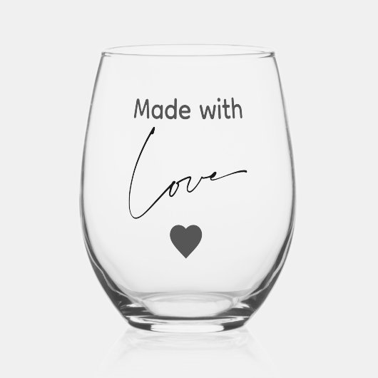 Schwarz-Weiß aus Liebe Edelglas Weinglas Ohne Stiel (Vorderseite)