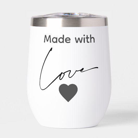 Schwarz-Weiß aus Liebe Thermal Wine Tumbler (Vorderseite)