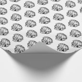 Schwarz-Weiß-Austern-Muschel Geschenkpapier (Ecke)