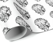 Schwarz-Weiß-Austern-Muschel Geschenkpapier (Rolleneckpunkt)