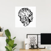 Schwarz-Weiß-Austernposter Poster (Heimbüro)