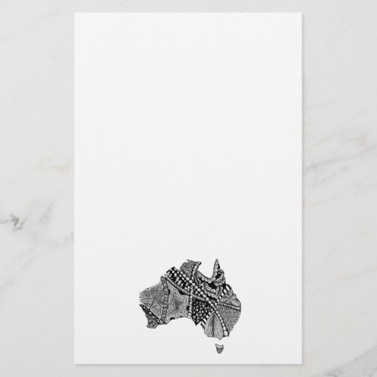 Schwarz-Weiß-Australien Karte Kunst Original (Vorderseite)