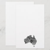 Schwarz-Weiß-Australien Karte Kunst Original (Vorne/Hinten)
