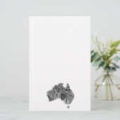 Schwarz-Weiß-Australien Karte Kunst Original (Stehend Vorderseite)