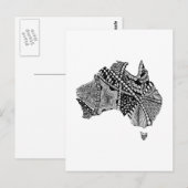 Schwarz-Weiß-Australien Karte Kunst Original (Vorne/Hinten)