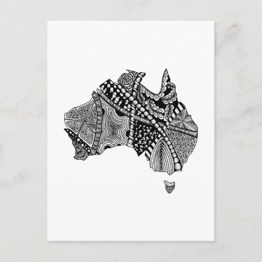 Schwarz-Weiß-Australien Karte Kunst Original (Vorderseite)