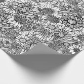 Schwarz-Weiß-Australische Wildblume Garden Geschenkpapier (Ecke)