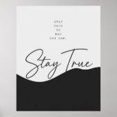 Schwarz-Weiß-Authentizitäts-Zitatposter Poster (Vorne)