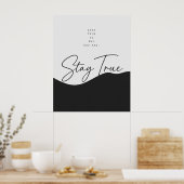 Schwarz-Weiß-Authentizitäts-Zitatposter Poster (Küche)