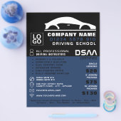 Schwarz-Weiß-Auto-Logo, Fahrschule, Lehrer Flyer (Einzeln)