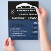 Schwarz-Weiß-Auto-Logo, Fahrschule, Lehrer Flyer (Hand)