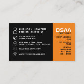 Schwarz-Weiß-Auto-Logo, Fahrschule, Lehrer Visitenkarte (Rückseite)