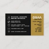 Schwarz-Weiß-Auto-Logo, Fahrschule, Lehrer Visitenkarte (Rückseite)