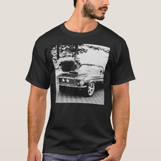 Schwarz-Weiß-Autofotografie Klassischer T - Shirt (Vorderseite)