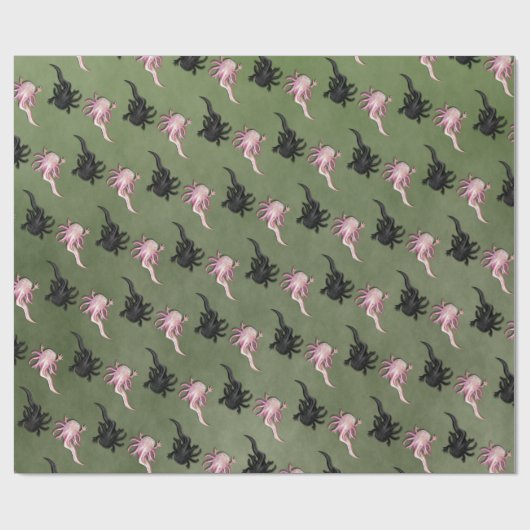 Schwarz-Weiß-Axolotalen Art Geschenkpapier (Flach)