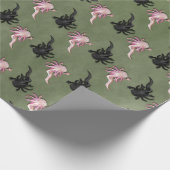 Schwarz-Weiß-Axolotalen Art Geschenkpapier (Ecke)