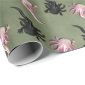 Schwarz-Weiß-Axolotalen Art Geschenkpapier (Rolleneckpunkt)