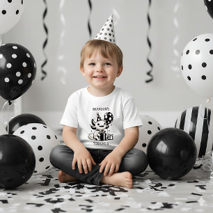 Schwarz-Weiß-Axolotl & Balloons Geburtstag Kleinkind T-shirt