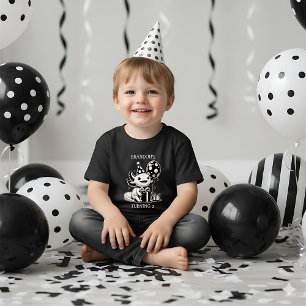 Schwarz-Weiß-Axolotl & Balloons Geburtstag Kleinkind T-shirt