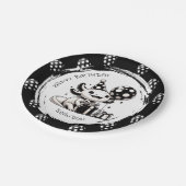 Schwarz-Weiß-Axolotl & Balloons Geburtstag Pappteller (Schrägansicht)