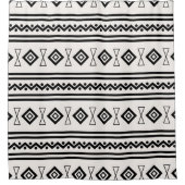 Schwarz-Weiß-Aztec Duschvorhang (Vorderseite)