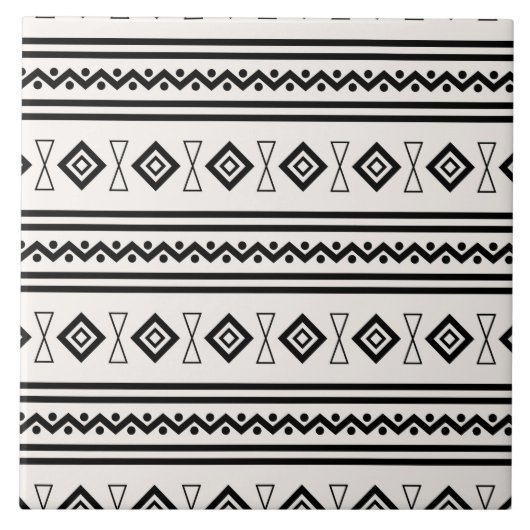Schwarz-Weiß-Aztec Fliese (Vorderseite)